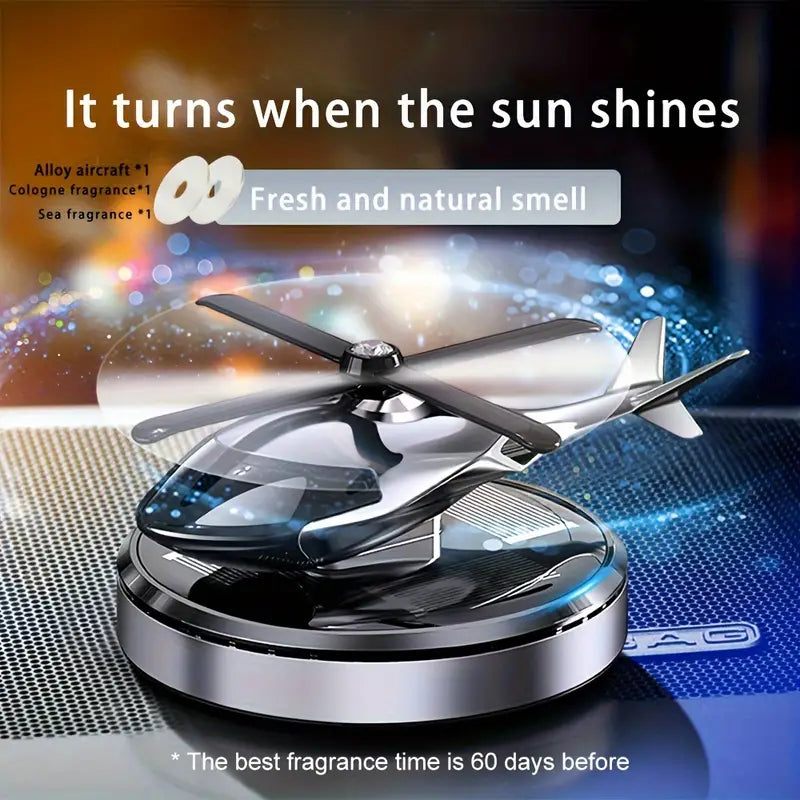 Solar Energy Rotating Helicopter Aroma Diffuser Car Air Freshener